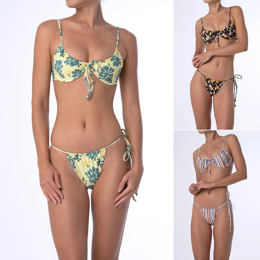 Floral bikini split